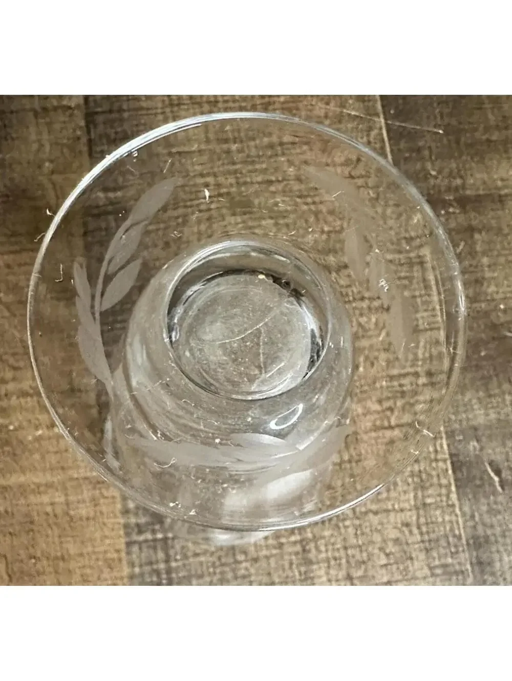 Vintage Etched Floral Glass Goblet - Elegant Footed Drinking Glass